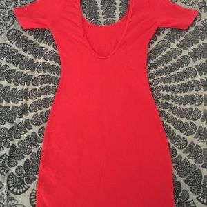 American Apparel U back fitted dress in Red Size S